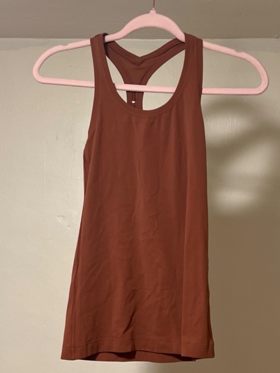lululemon athletica Tops - #025 Lululemon Cool Racerback Shorter Length Nulu Dark Terracotta Size 4 EUC
